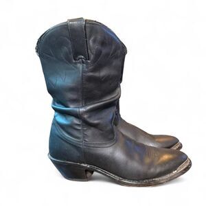 Durango Women’s 11” Slouch Western Boot Black Leather Size 10M festival boho